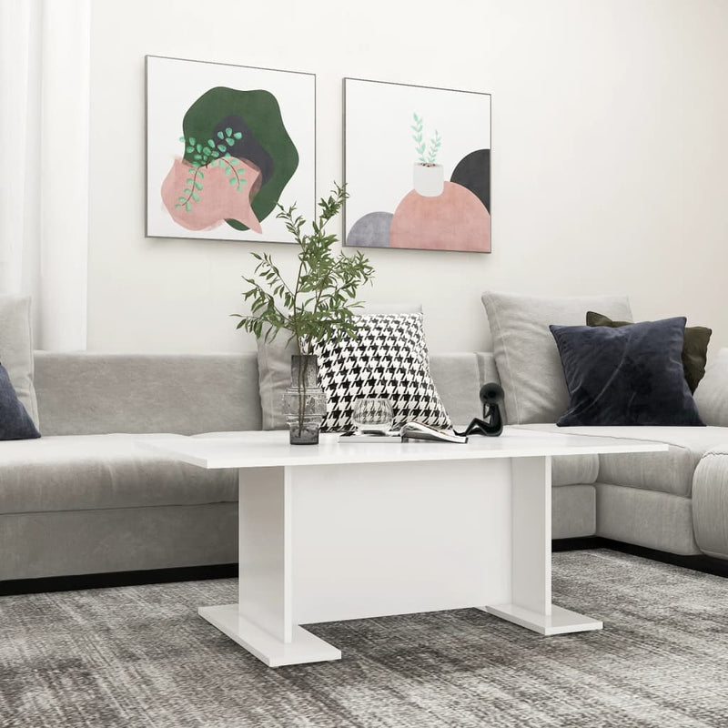 vidaXL fehér szerelt fa dohányzóasztal 103,5 x 60 x 40 cm