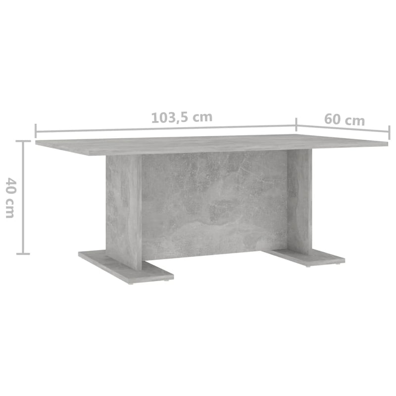 vidaXL betonszürke szerelt fa dohányzóasztal 103,5 x 60 x 40 cm
