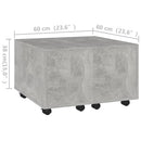 vidaXL betonszürke szerelt fa dohányzóasztal 60 x 60 x 38 cm