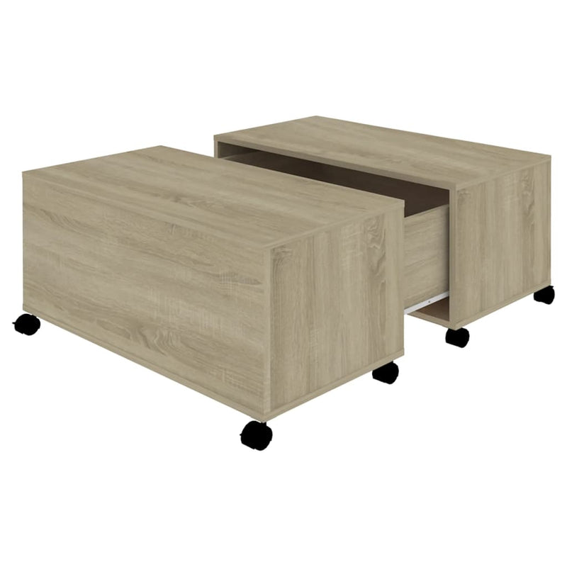 vidaXL sonoma tölgy színű szerelt fa dohányzóasztal 75 x 75 x 38 cm