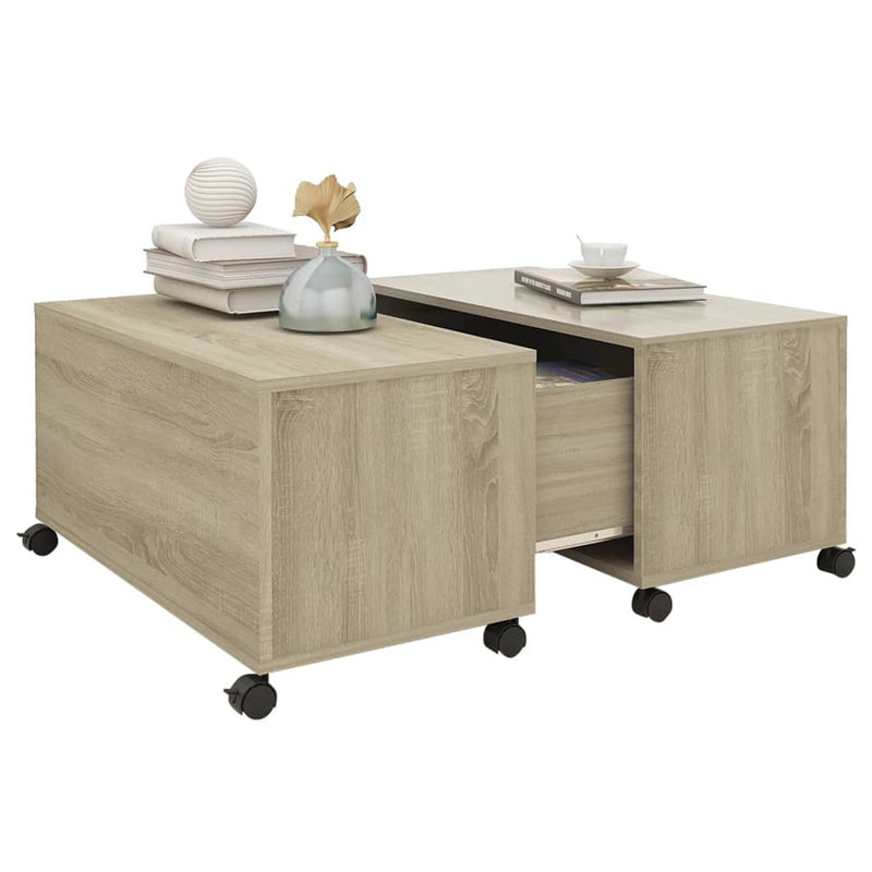 vidaXL sonoma tölgy színű szerelt fa dohányzóasztal 75 x 75 x 38 cm