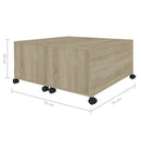 vidaXL sonoma tölgy színű szerelt fa dohányzóasztal 75 x 75 x 38 cm