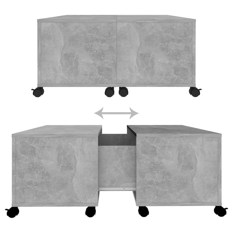 vidaXL betonszürke szerelt fa dohányzóasztal 75 x 75 x 38 cm