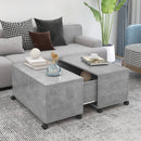 vidaXL betonszürke szerelt fa dohányzóasztal 75 x 75 x 38 cm