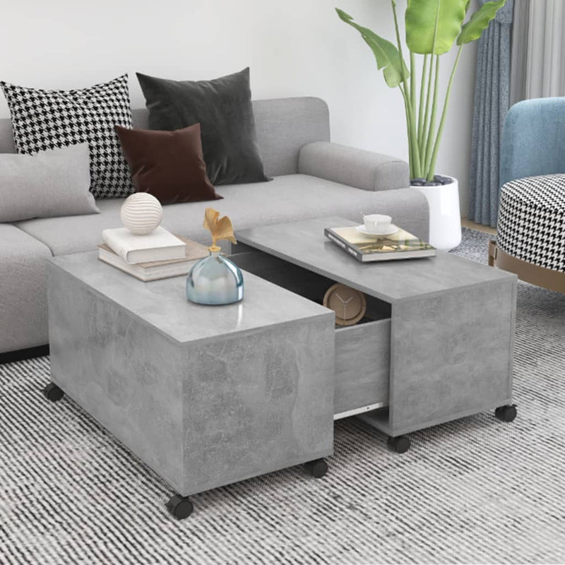 vidaXL betonszürke szerelt fa dohányzóasztal 75 x 75 x 38 cm