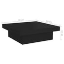 vidaXL fekete szerelt fa dohányzóasztal 90 x 90 x 28 cm