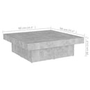 vidaXL betonszürke szerelt fa dohányzóasztal 90 x 90 x 28 cm