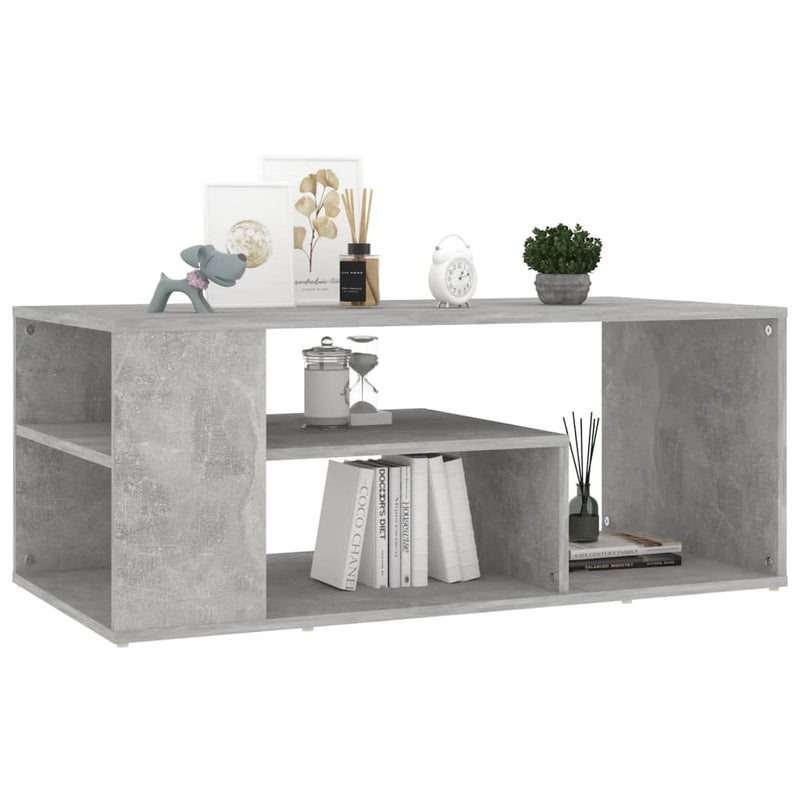 vidaXL betonszürke szerelt fa dohányzóasztal 100 x 50 x 40 cm