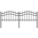 vidaXL fekete porszórt acél kerti kerítés lándzsa hegyekkel 115 cm