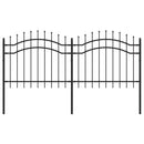 vidaXL fekete porszórt acél kerti kerítés lándzsa hegyekkel 140 cm