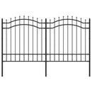 vidaXL fekete porszórt acél kerti kerítés lándzsás tetejjel 239 x 125 cm