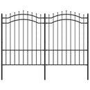 vidaXL fekete porszórt acél kerti kerítés lándzsás tetejjel 239 x 150 cm