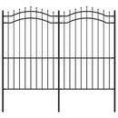 vidaXL fekete porszórt acél kerti kerítés lándzsás tetejjel 239 x 175 cm