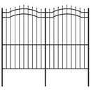 vidaXL fekete acél kerti kerítés Woerden lándzsás tetejű 240 x 175 cm