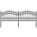 vidaXL fekete porszórt acél kerti kerítés lándzsa hegyekkel 115 cm