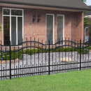 vidaXL fekete acél KAMPEN kerti kerítés lándzsás tetejű 240 x 100 cm