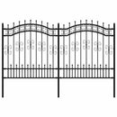 vidaXL fekete acél KAMPEN kerti kerítés lándzsás tetejű 240 x 125 cm