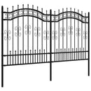 vidaXL fekete acél KAMPEN kerti kerítés lándzsás tetejű 240 x 125 cm
