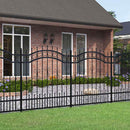 vidaXL fekete acél KAMPEN kerti kerítés lándzsás tetejű 240 x 125 cm