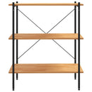 vidaXL 3-szintes fekete és tölgyfa polcrendszer 80 x 40 x 92 cm