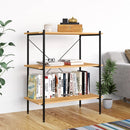 vidaXL 3-szintes fekete és tölgyfa polcrendszer 80 x 40 x 92 cm