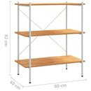 vidaXL fehér és tölgy 3 szintes polcrendszer 80x40x92 cm