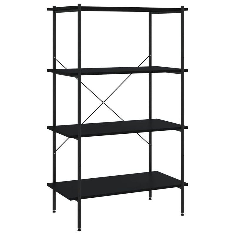 vidaXL fekete 4 szintes polcrendszer 80 x 40 x 130 cm