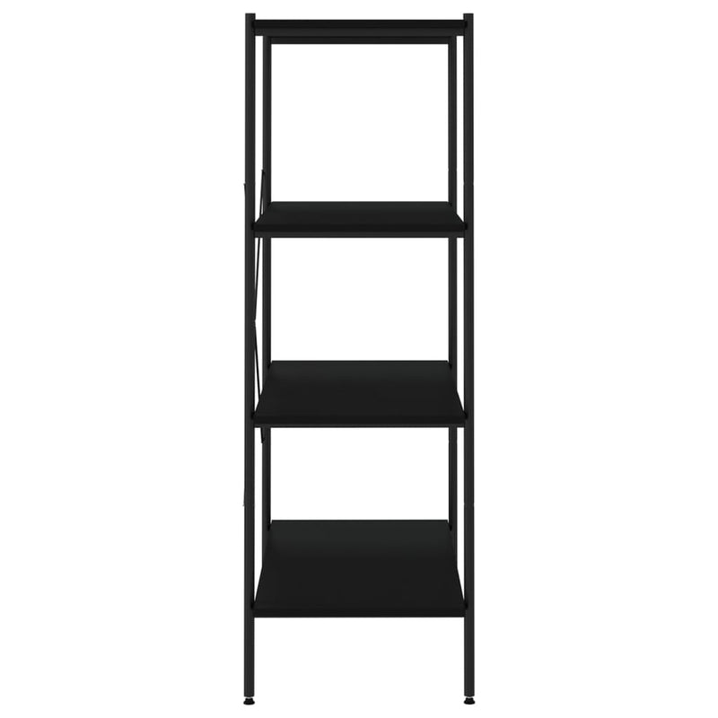 vidaXL fekete 4 szintes polcrendszer 80 x 40 x 130 cm