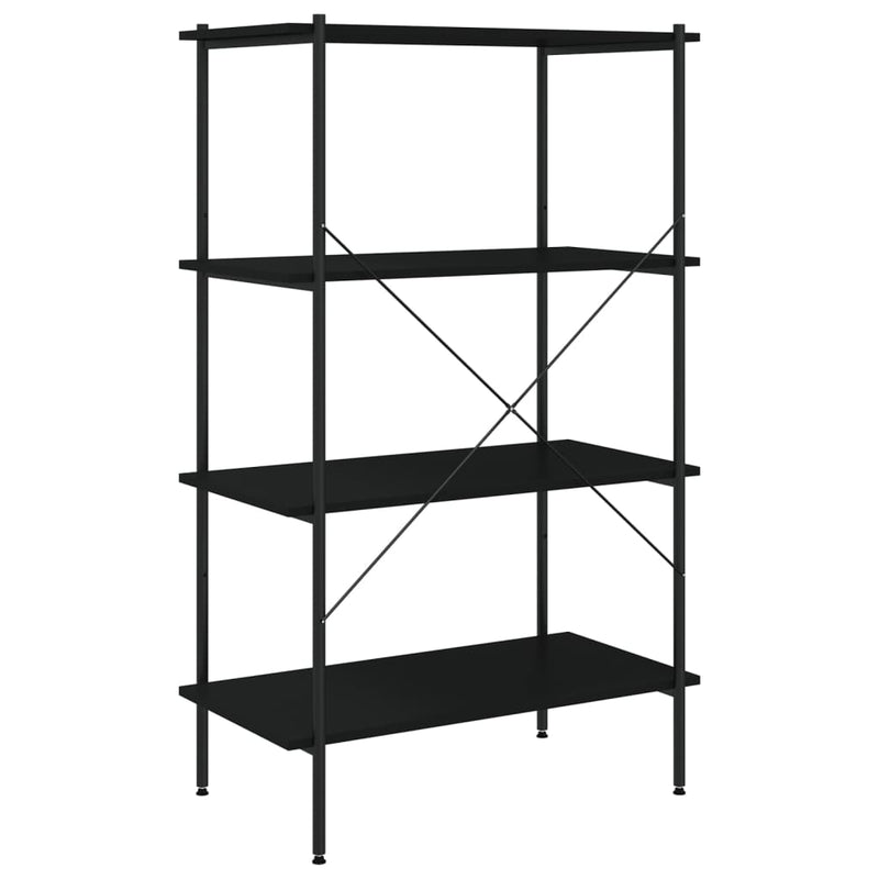 vidaXL fekete 4 szintes polcrendszer 80 x 40 x 130 cm