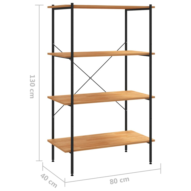 vidaXL fekete és tölgy 4 szintes polcrendszer 80 x 40 x 130 cm
