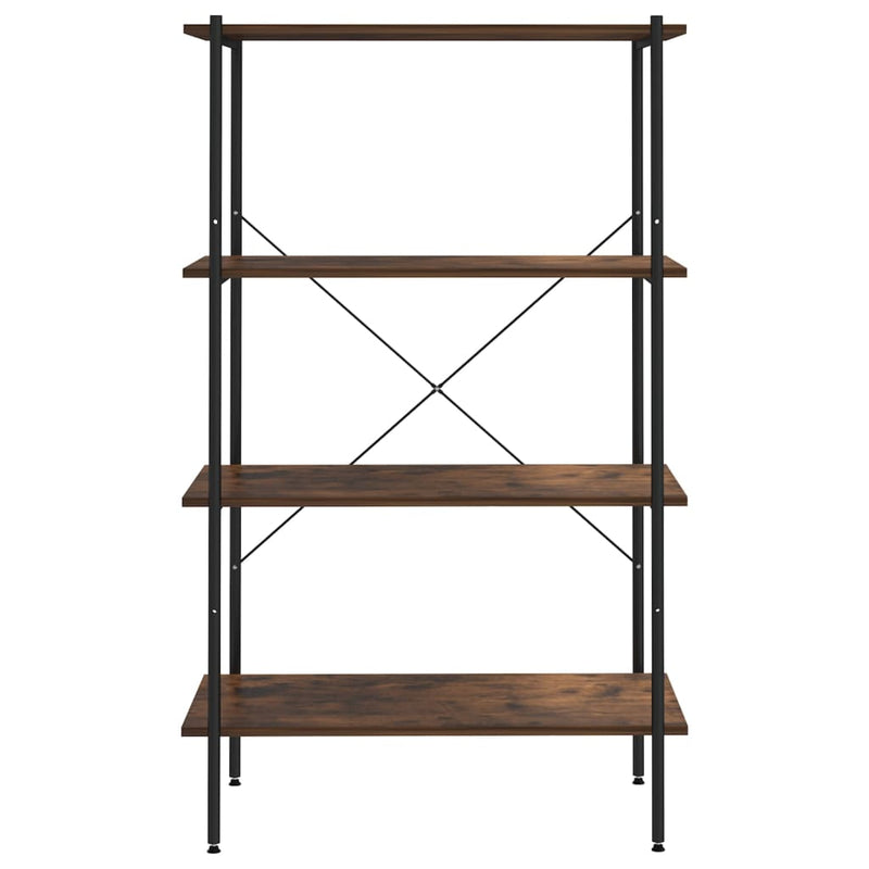 vidaXL fekete és sötét faszínű 4 szintes polcrendszer 80 x 40 x 130 cm