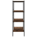 vidaXL fekete és sötét faszínű 4 szintes polcrendszer 80 x 40 x 130 cm