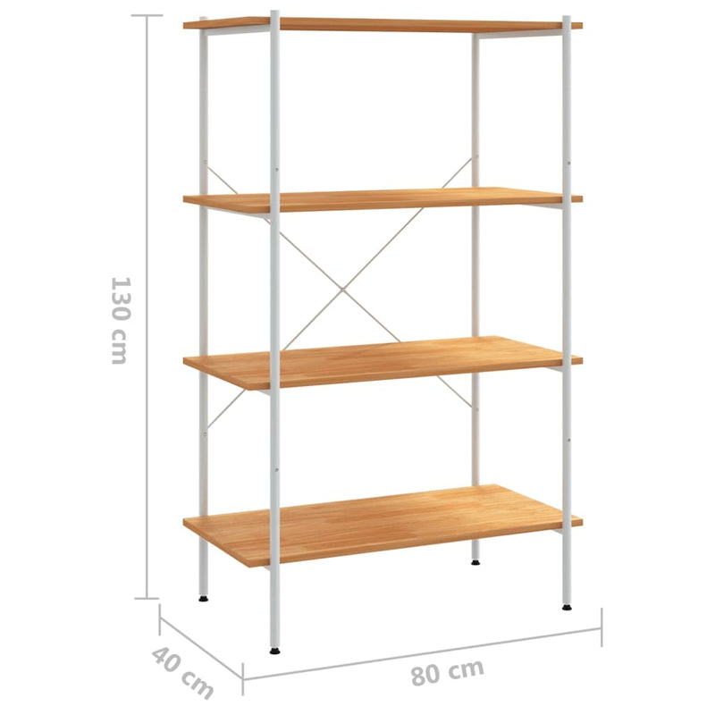 vidaXL fehér és tölgyfa 4 szintes polcrendszer 80x40x130 cm