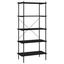 vidaXL fekete 5 szintes polcrendszer 80x40x163 cm