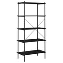 vidaXL fekete 5 szintes polcrendszer 80x40x163 cm