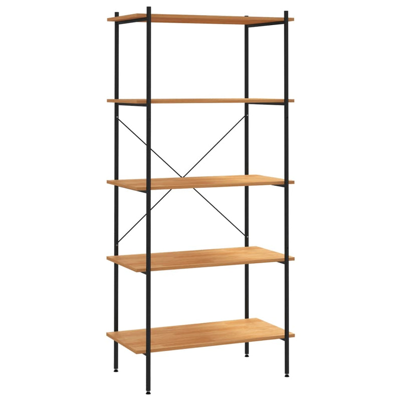vidaXL 5 szintes polcrendszer fekete és tölgy 80x40x163 cm