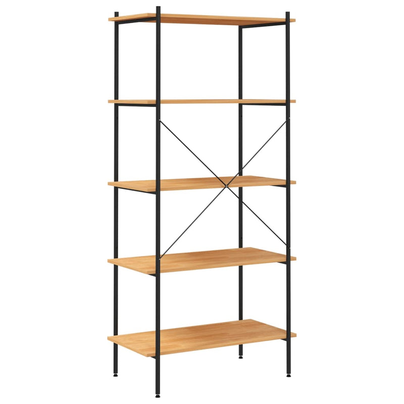 vidaXL 5 szintes polcrendszer fekete és tölgy 80x40x163 cm