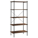 vidaXL fekete és sötét faszínű 4 szintes polcrendszer 80 x 40 x 163 cm