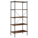 vidaXL fekete és sötét faszínű 4 szintes polcrendszer 80 x 40 x 163 cm
