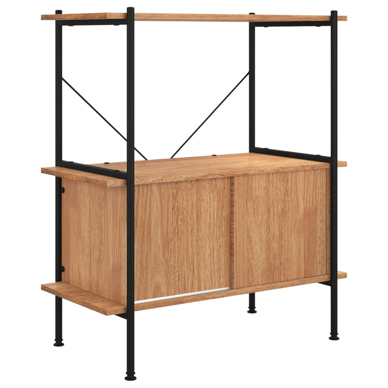 vidaXL 3 szintes acél és szerelt fa polc szekrénnyel 80 x 40 x 92 cm