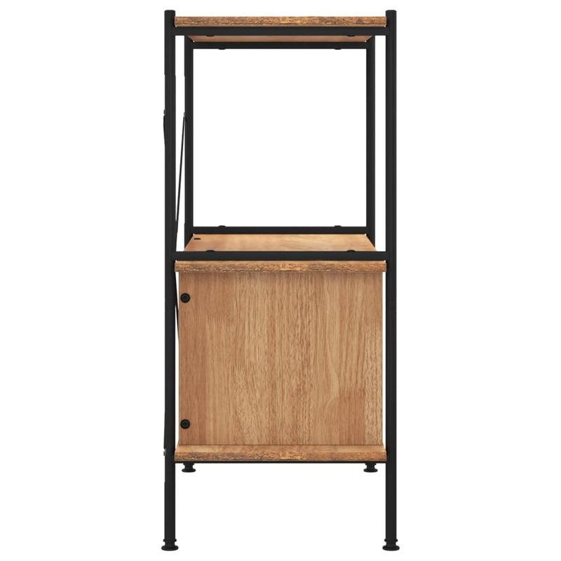 vidaXL 3 szintes acél és szerelt fa polc szekrénnyel 80 x 40 x 92 cm