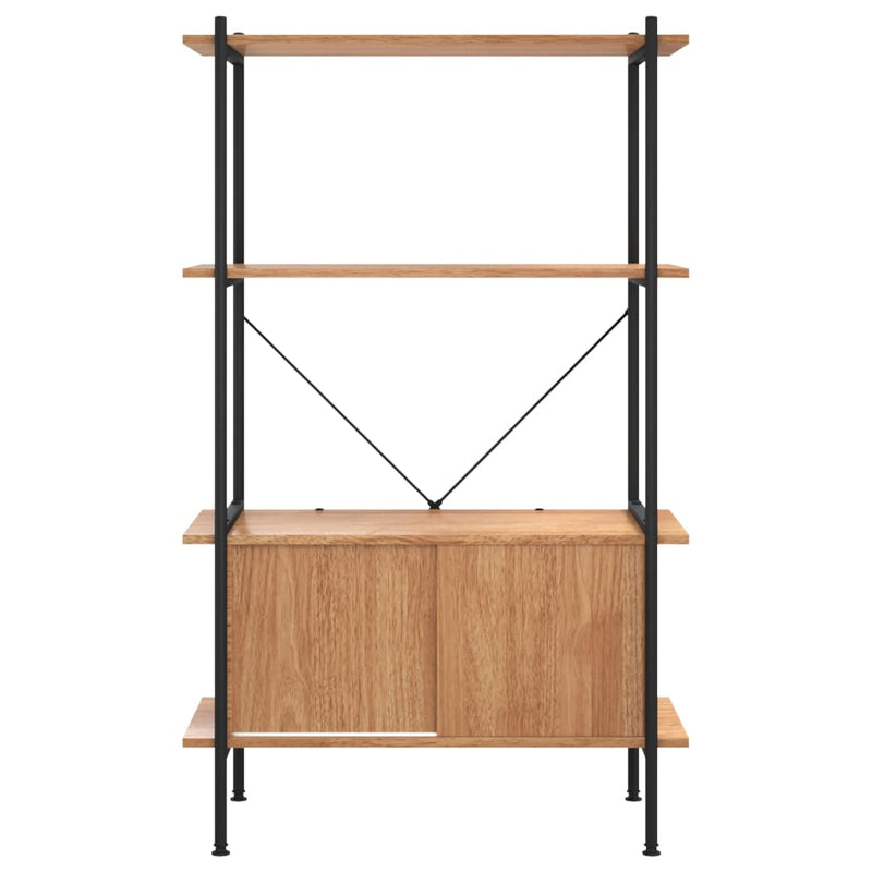 vidaXL 4 szintes acél és szerelt fa polc szekrénnyel 80x40x130 cm