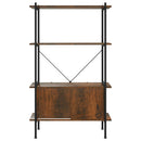 vidaXL 4 szintes acél és szerelt fa polc szekrénnyel 80x40x130 cm