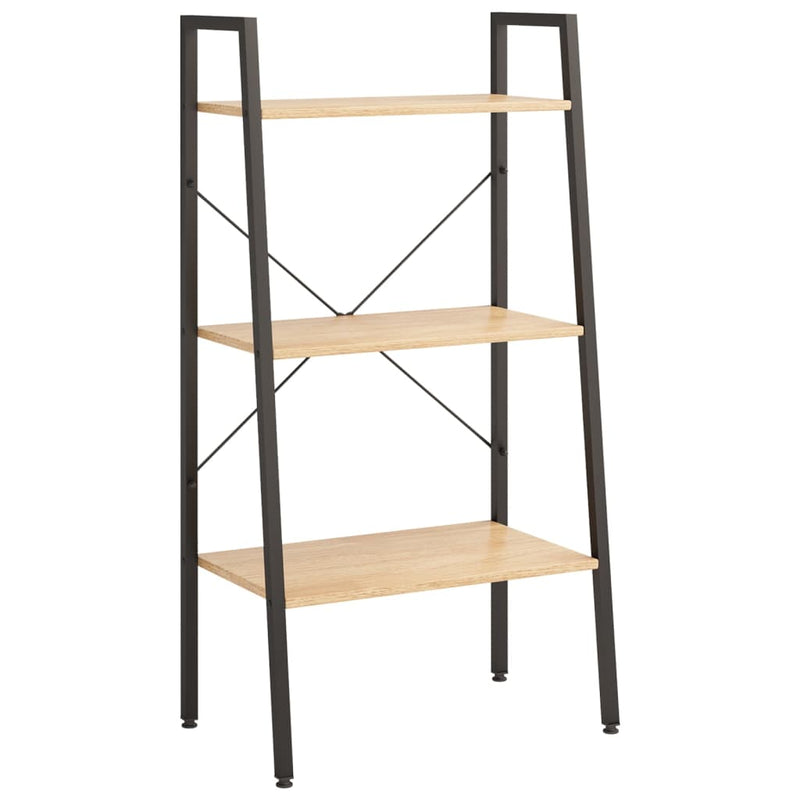 vidaXL 3 szintes világosbarna és fekete állópolc 56 x 35 x 108 cm