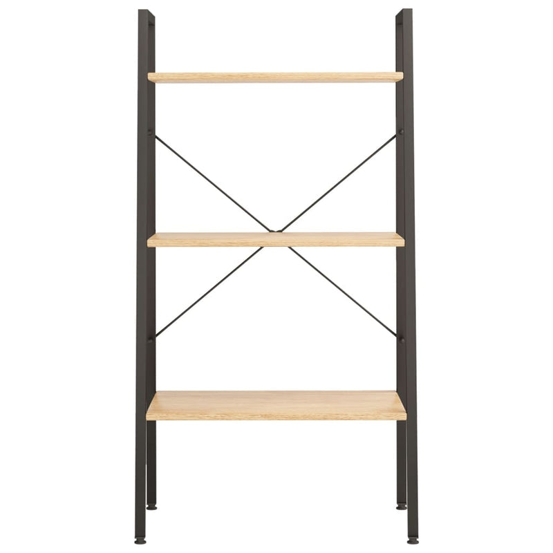 vidaXL 3 szintes világosbarna és fekete állópolc 56 x 35 x 108 cm