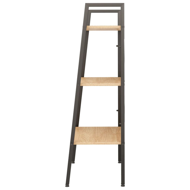 vidaXL 3 szintes világosbarna és fekete állópolc 56 x 35 x 108 cm