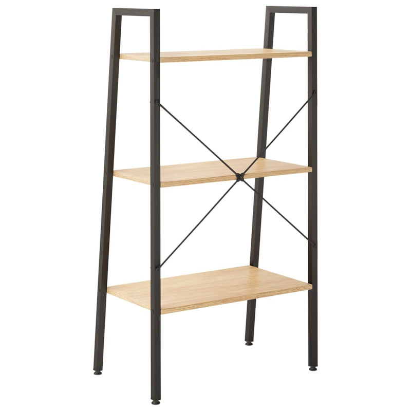 vidaXL 3 szintes világosbarna és fekete állópolc 56 x 35 x 108 cm