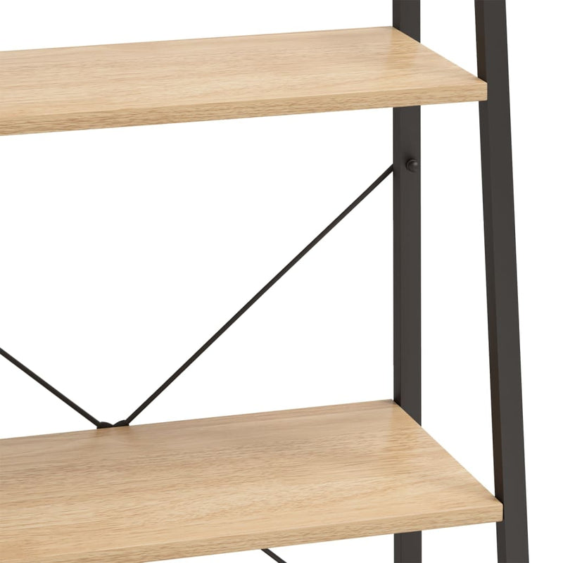 vidaXL 3 szintes világosbarna és fekete állópolc 56 x 35 x 108 cm