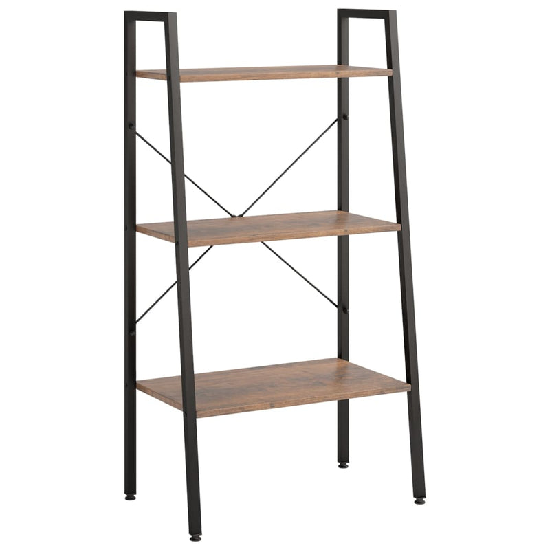 vidaXL 3 szintes sötétbarna és fekete állópolc 56 x 35 x 108 cm