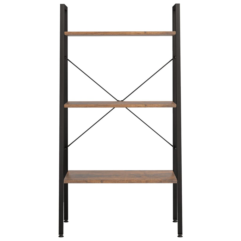 vidaXL 3 szintes sötétbarna és fekete állópolc 56 x 35 x 108 cm